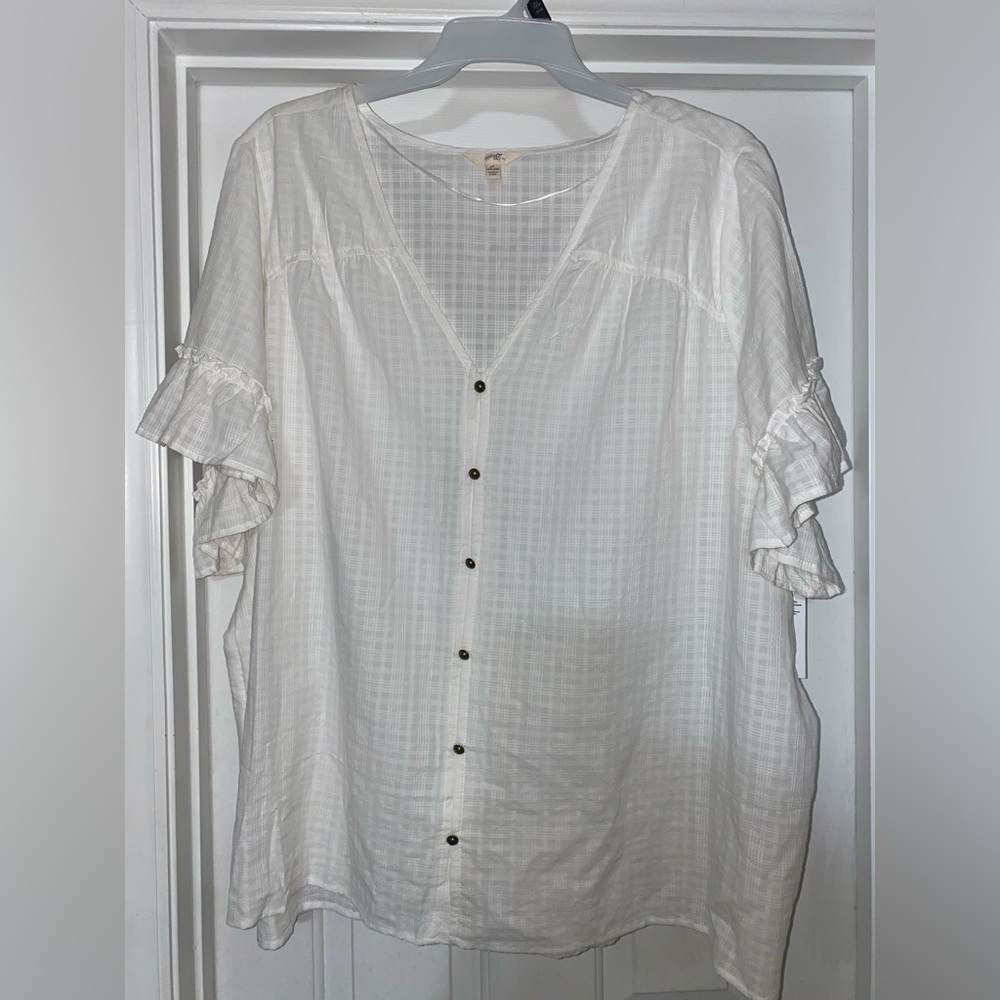 NWT White Sheer Top